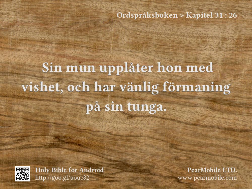 Ordspråksboken, Kapitel 31:26